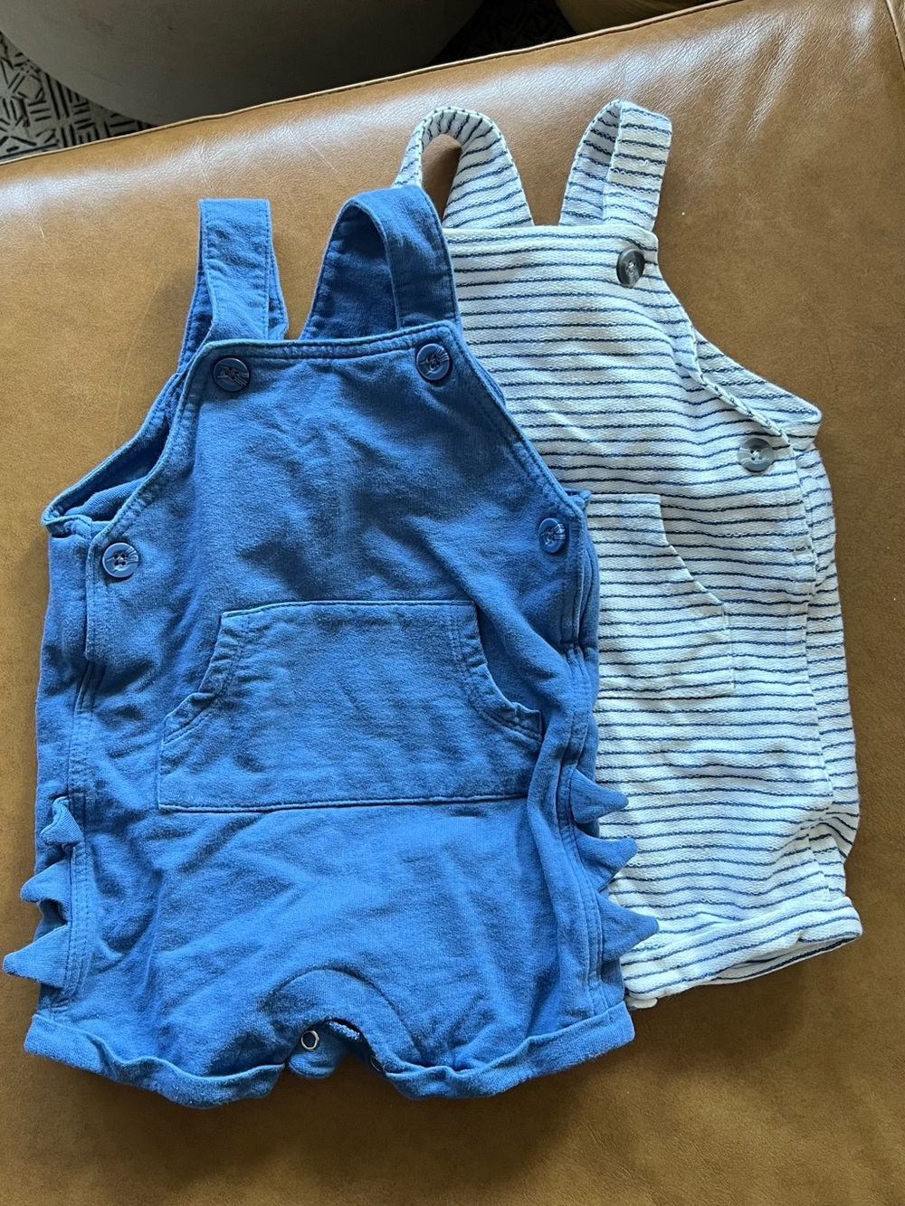 Carter’s Romper Set - Blue Dino and Nautical Blue & White Stripes